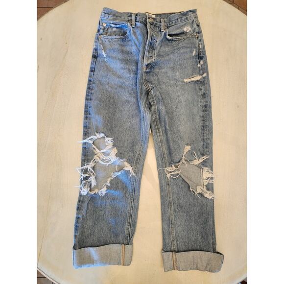 Agolde Women's Denim 90's Jean SZ 27 Distressed Straight - Picture 2 of 7